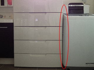 収納と洗濯機の隙間